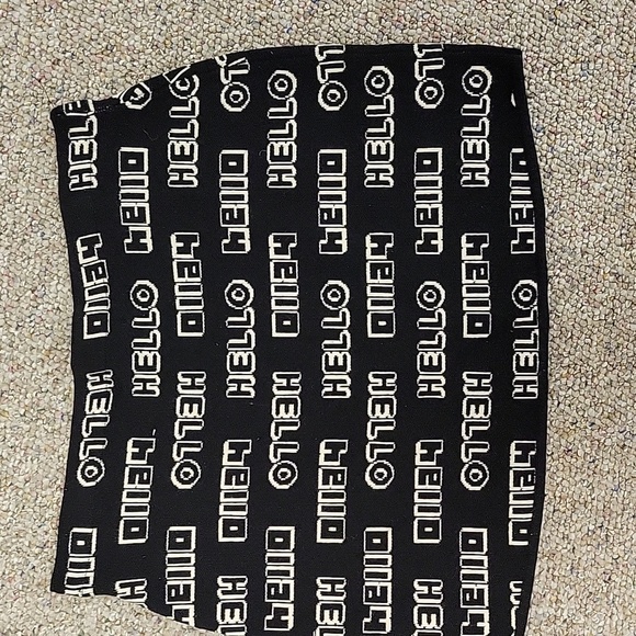 Urban Outfitters new without tags Hello skirt sz small black and white mini - Picture 2 of 7